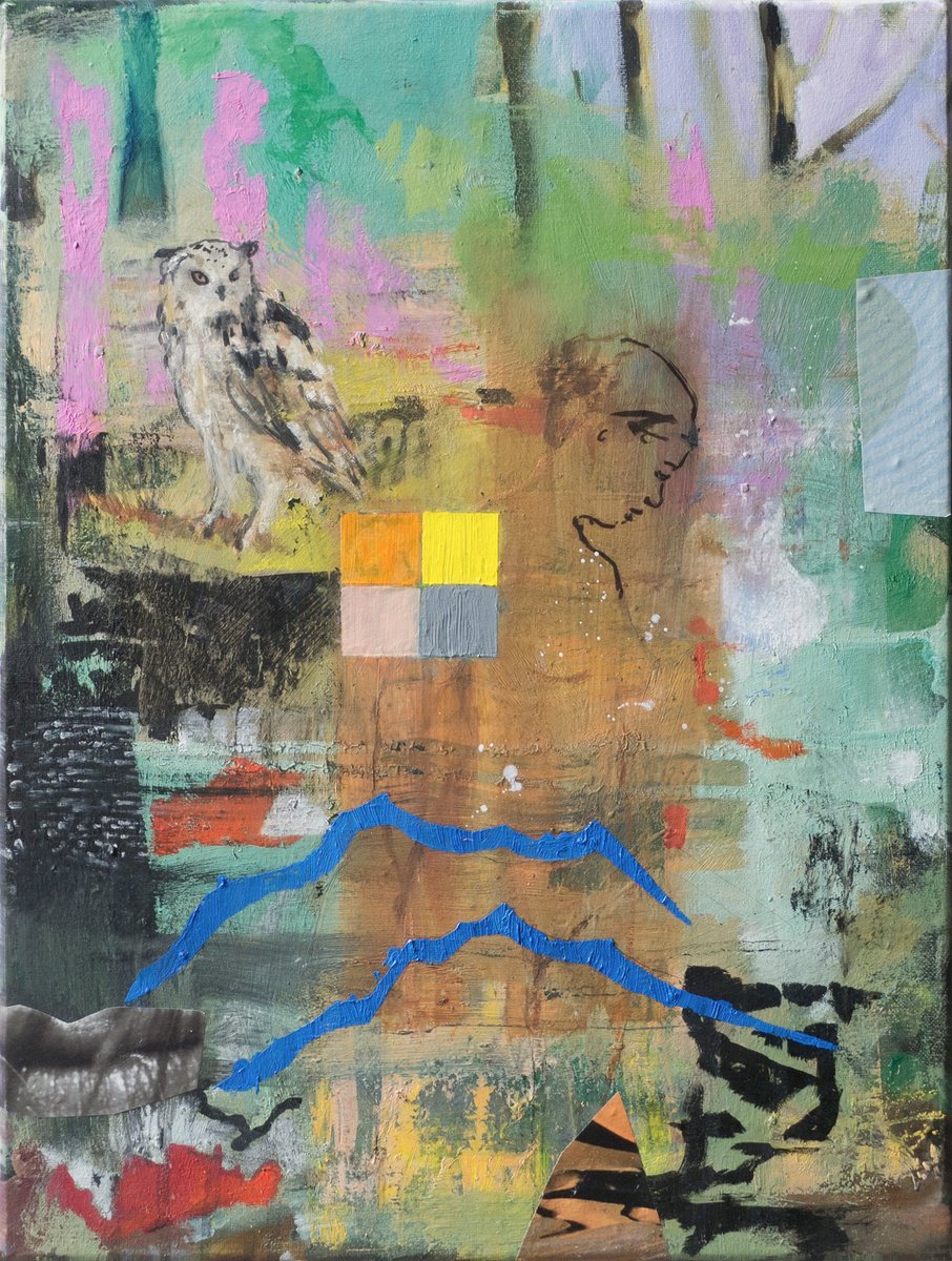 Portrait Oil Painting By Lisa Braun, 12 X 16", Girl With An Owl, Original Artwork