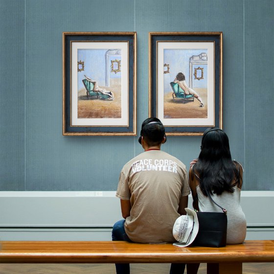 Cutie Naked Woman Soft Pastel