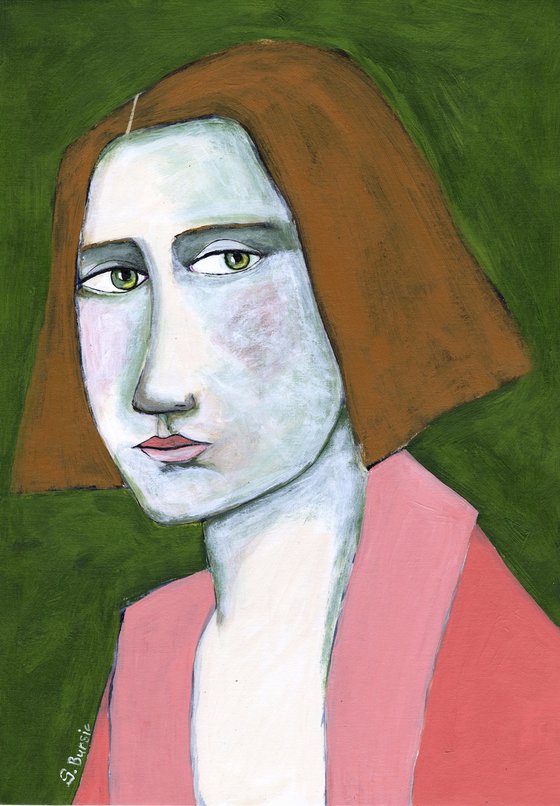Woman with the pink jacket