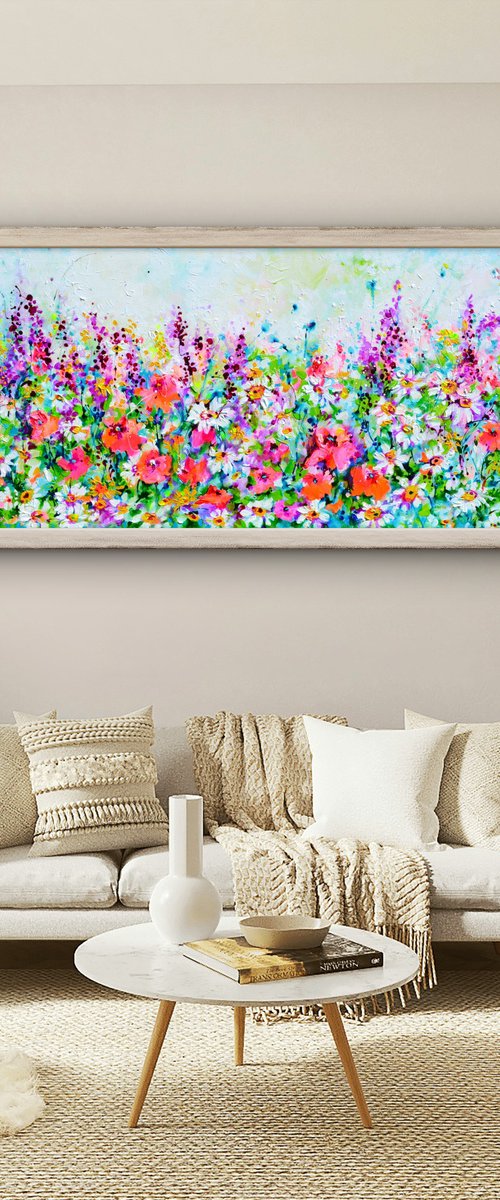 Wild Flowers Hay Meadow - Poppy and Daisy by Soos Roxana Gabriela