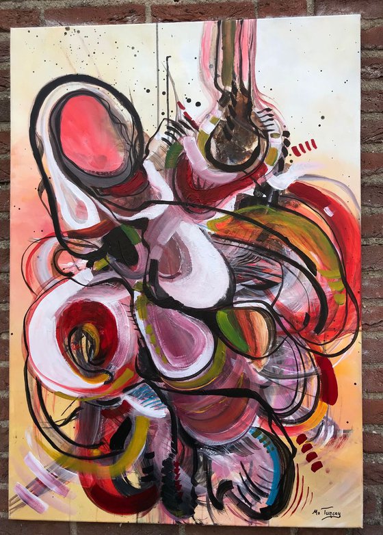 " Hold me  “ / XXL Large abstract painting / 70x100cm (28x40")