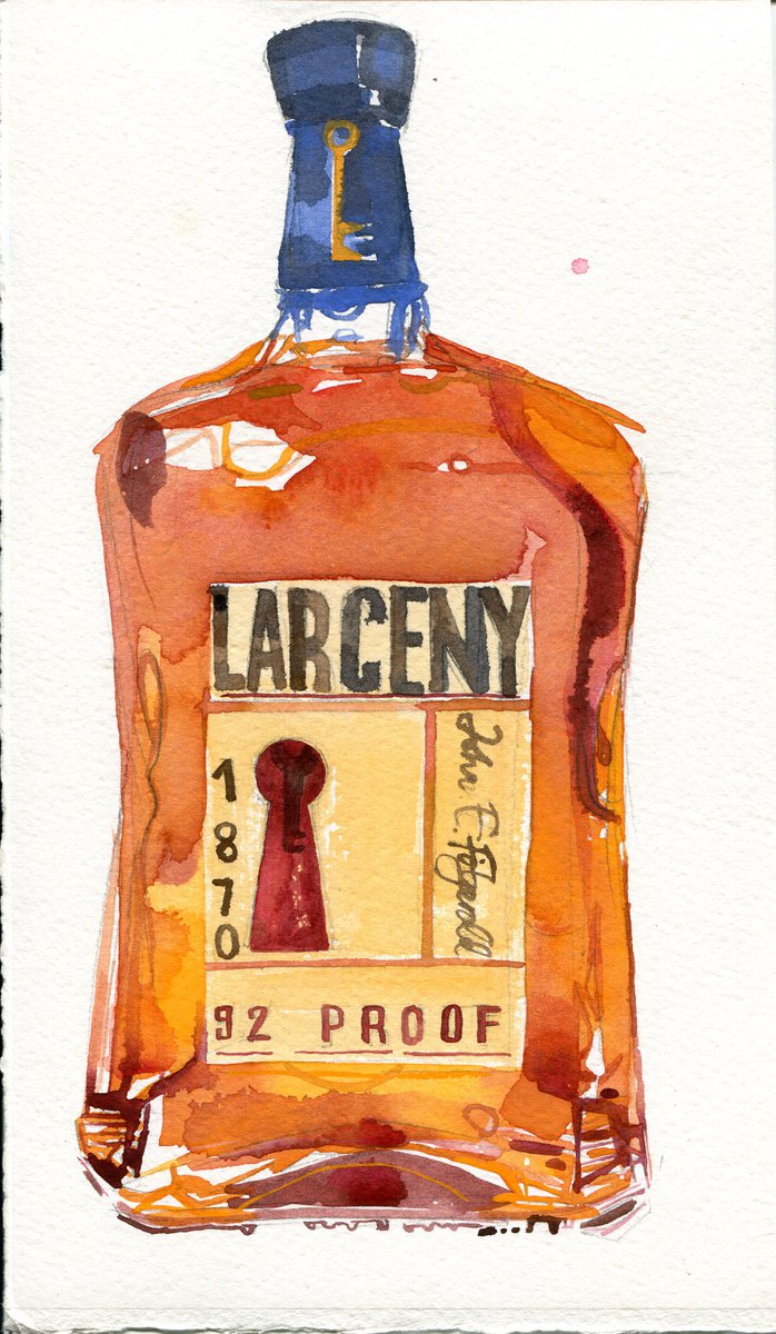 Larceny whiskey bottle by Hannah Clark