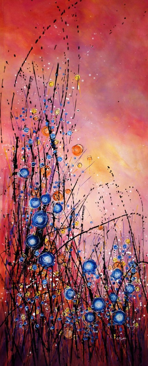 Wonderstorm - Memories #1 - Extra large original abstract floral landscape by Cecilia Frigati