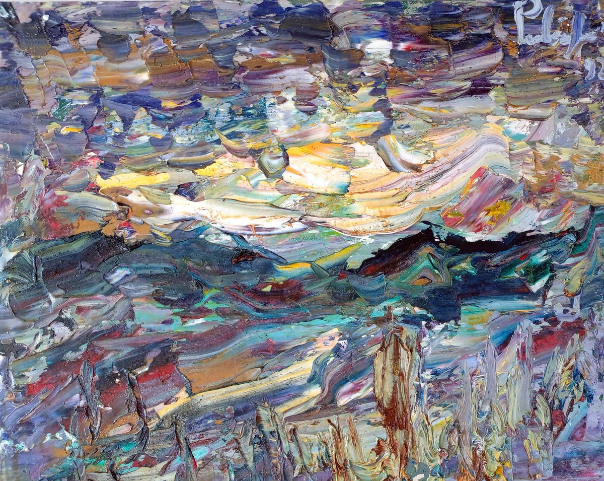 Impressionistic Landscape Oil Painting By Antonino Puliafico, 20 X 16, Ombre, Original Artwork