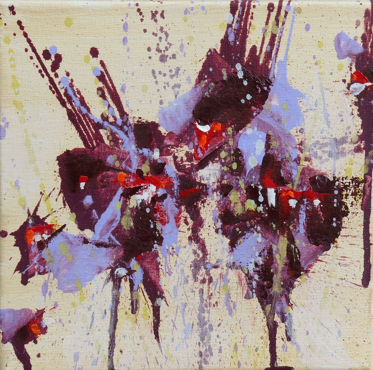 Abstract Botanical Oil Painting By Cynthia Ligeros, 8 X 8, Feels Like Freedom, Original Artwork