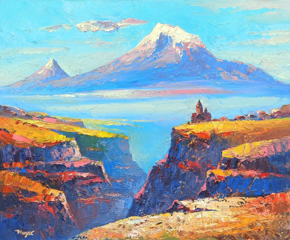 Ararat (60x50cm oil painting, ready to hang) by Hayk Miqayelyan