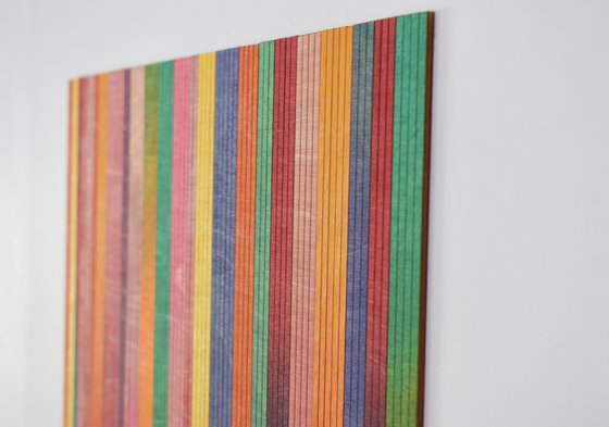 Irregular stripe 3D mixed Media Painting