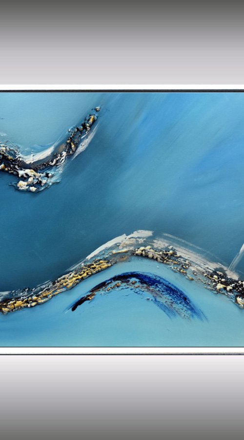 Deep Blue - Abstract Art - Acrylic Painting - Canvas Art - Framed Painting - Abstract Sea Painting - Ready to Hang by Edelgard Schroer