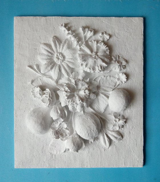 sculptural wall  art "Flowers and fruits"