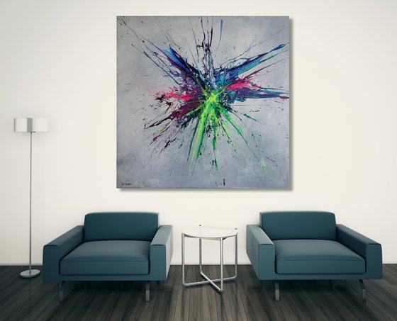 Luminous Bursts VII (Spirits Of Skies 100123) (100 x 100 cm) XXL (40 x 40 inches)