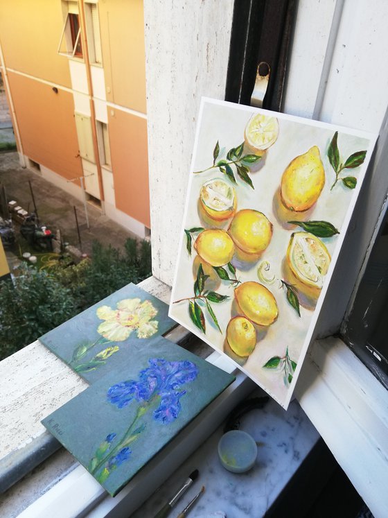 Lemons on a Table Still life 21x30cm/8x12 in