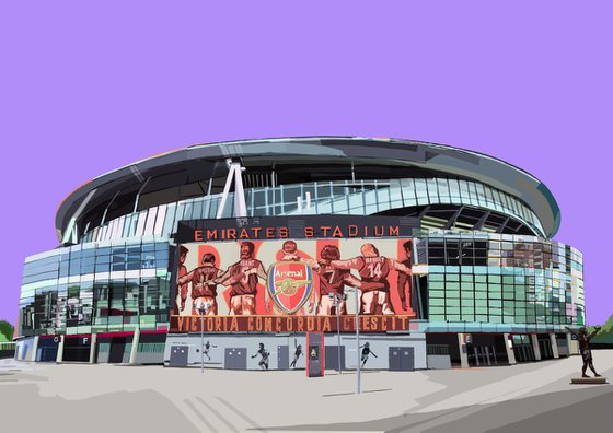 A3 Emirates Stadium (Arsenal Stadium), North London Illustration Print