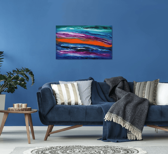 "Life's flux III", emotional landscape, 100x60 cm