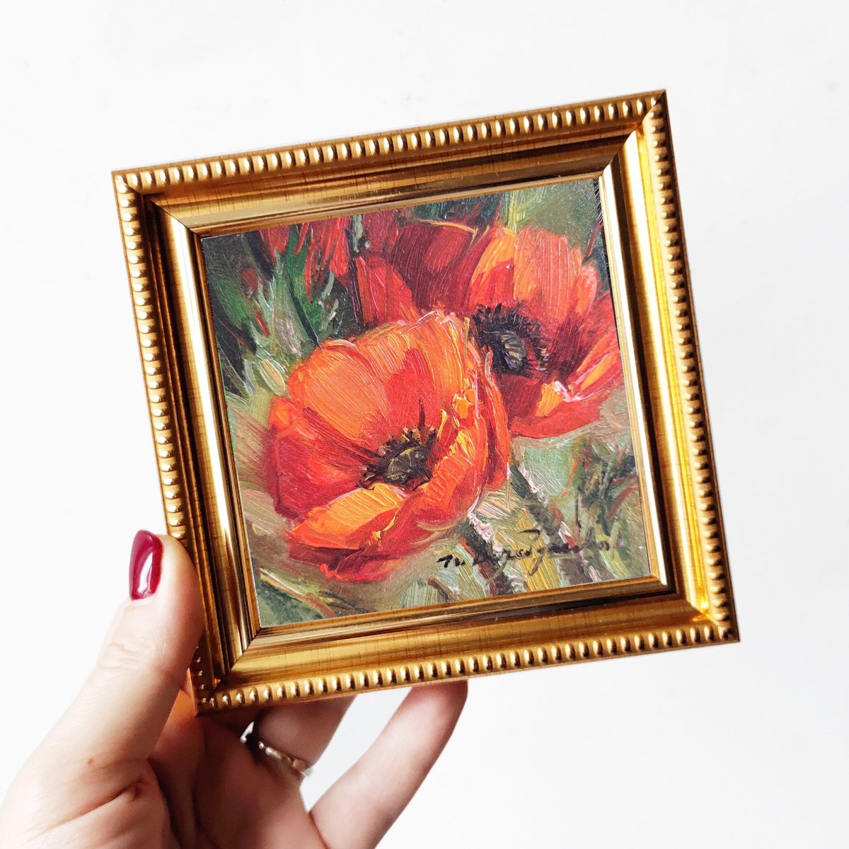 Poppy painting original by Nataly Derevyanko