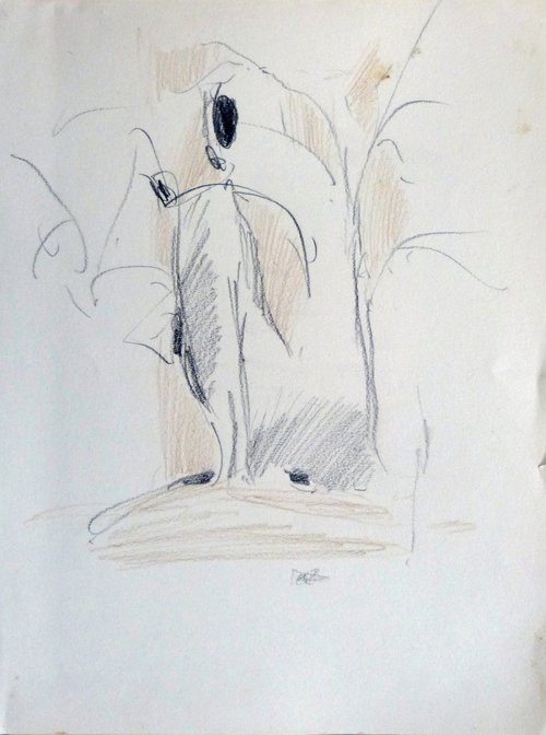 Garden Sketch 7, 24x32 cm by Frederic Belaubre