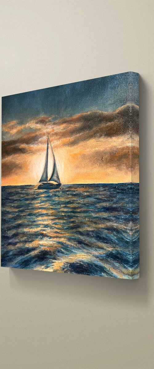 Sunset at the ocean by Valentina Ash