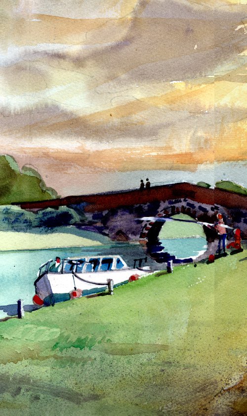 Bridge over the River Thurne at Potter Heigham, Norfolk Broads. by Peter Day