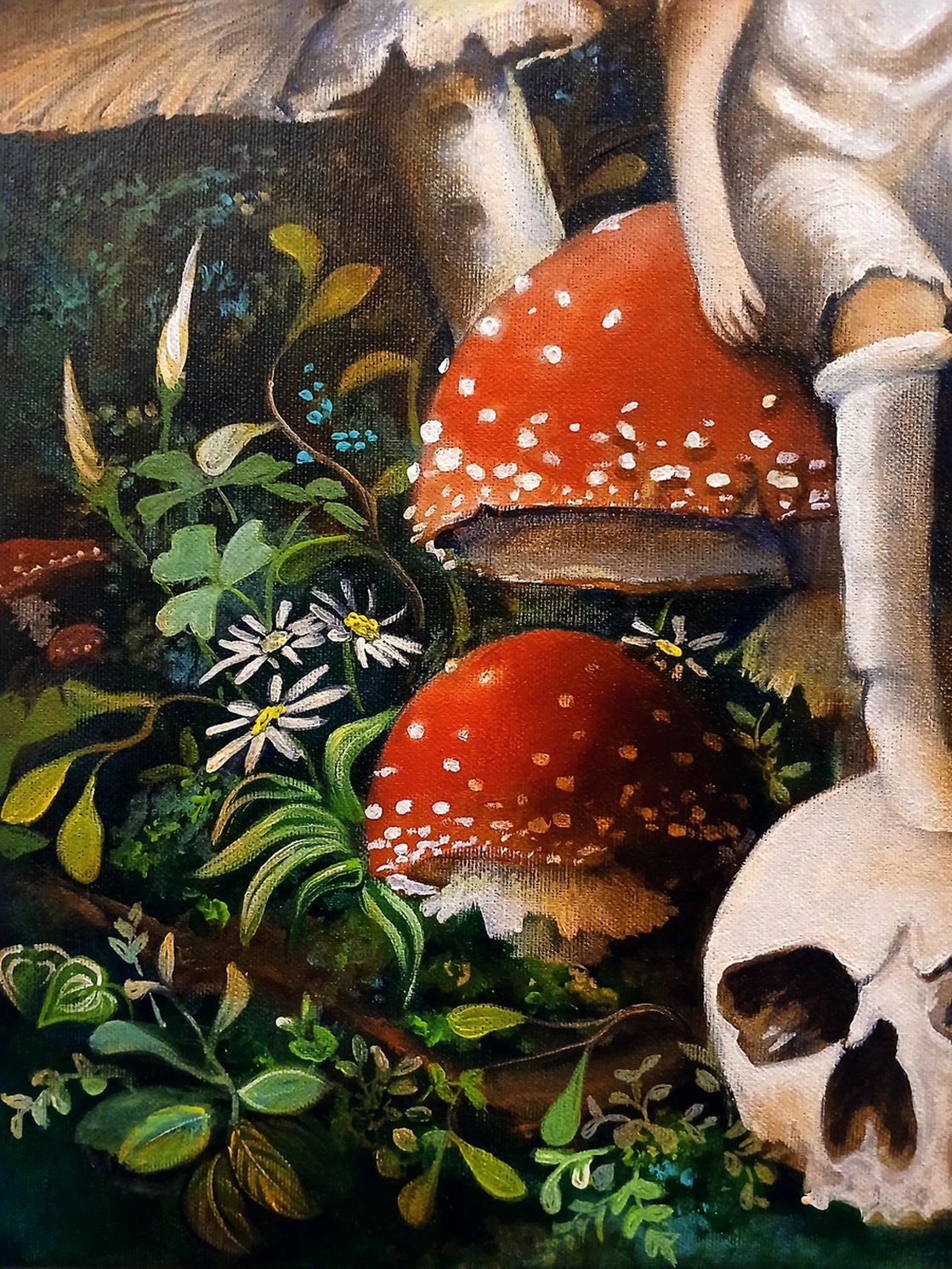 Original Acrylic Painting - the Poisonous Mushrooms Fairy by
