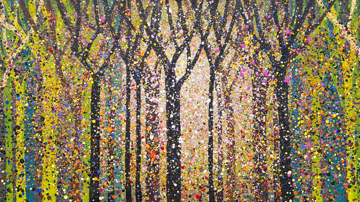 Abstract Acrylic Painting By Bogdana Antoniuk, 59 X 28, Moments Of Light - 4786, Original Artwork