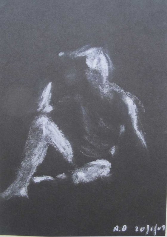 seated male nude