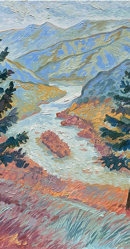 Altai , Katun River landscape by Julia Logunova