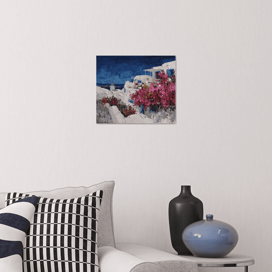 Bougainvillea in Santorini, Greece