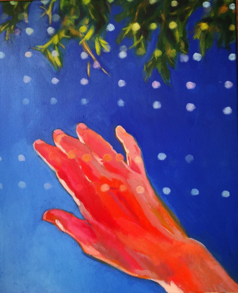 Expressive Landscape Acrylic Painting By Anyck Alvarez Kerloch, 15 X 18, Finally Summer, Original Artwork