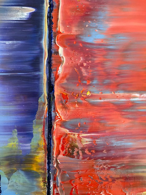 "Birds Of A Feather" - Save As A Series - Original PMS Abstract Diptych Oil Paintings On Plexiglass, Framed - 52" x 26"