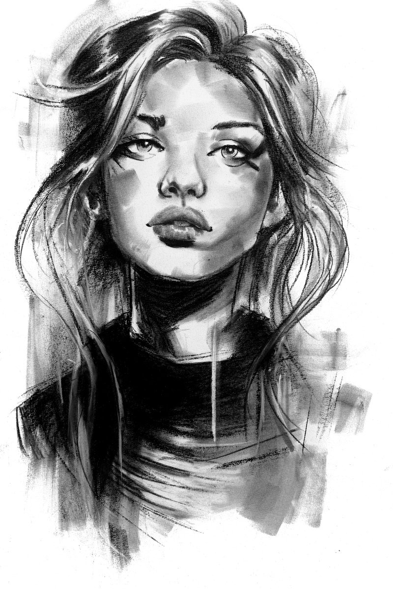 Illustrative Charcoal Drawing , Still Waters By Denny Stoekenbroek, 13 X 20, Artwork For Sale On Artfinder