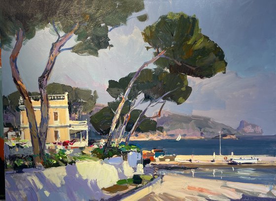 Sea coast Altea. 90x120 acr canv