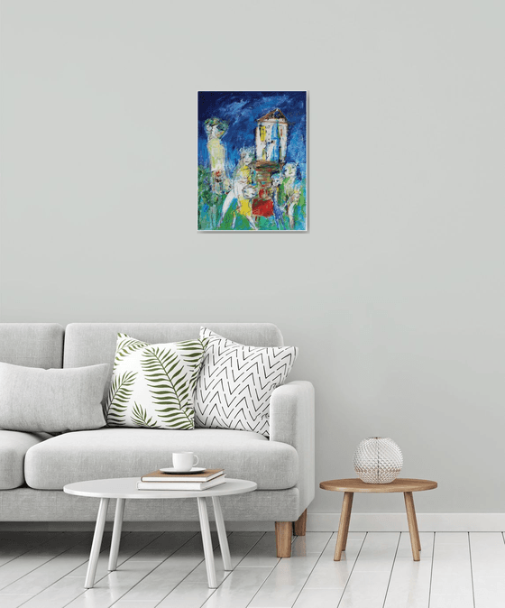 La maison , au fond