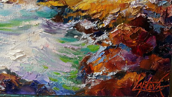 Riomaggiore - Cinque Terre, Italy landscape, oil painting