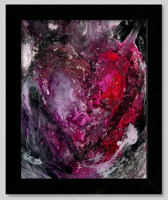 Songs Of The Heart 8 - Framed Mixed Media Abstract Heart painting by Kathy Morton Stanion