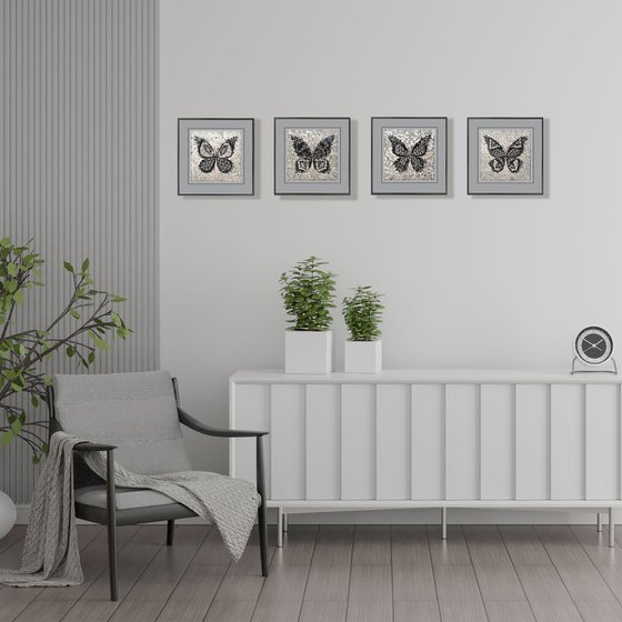 Set of 4 «LacyButterflies»