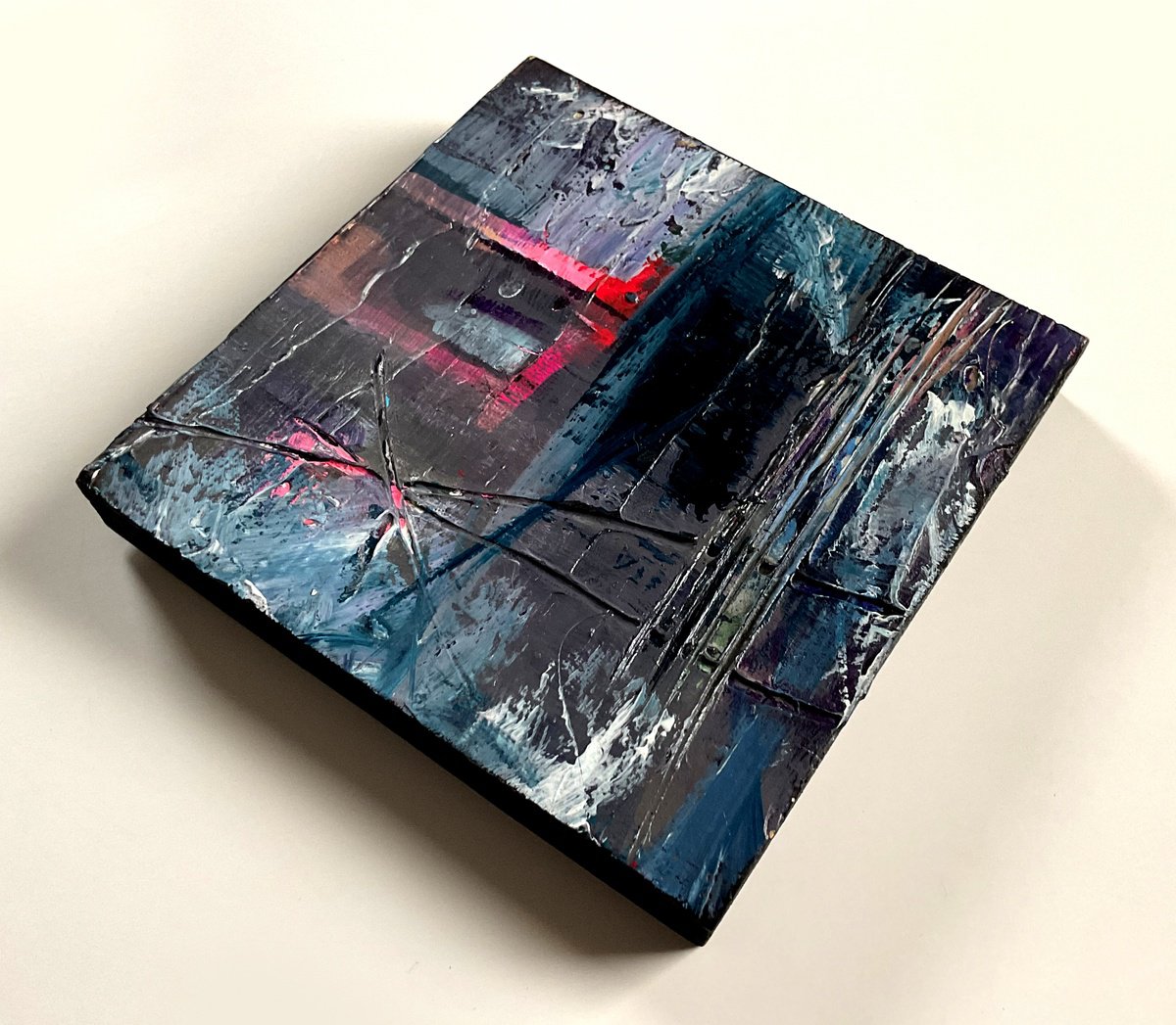 Abstract Painting By Kathy Morton Stanion, 6 X 6", Emotions 2, Original Artwork