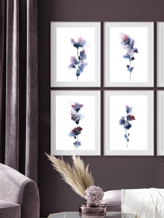 Set of 4 Abstract Florals