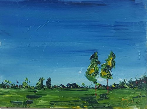 Summer Trees standing in a field by Niki Purcell