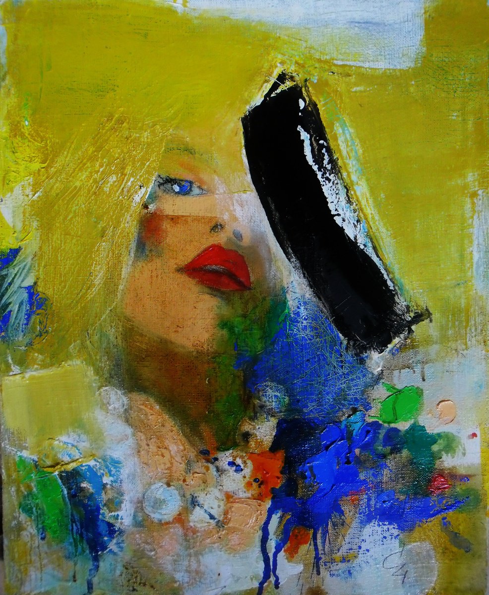 Impressionistic Portrait Oil Painting By Victoria Cozmolici, 16 X 20", Portrait, Original Artwork