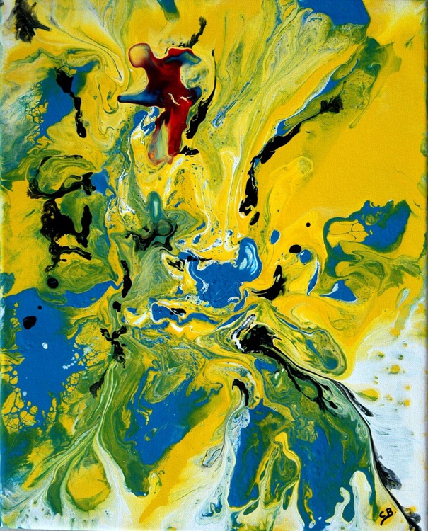 Running Man Abstract Painting Ready To Hang Artfinder