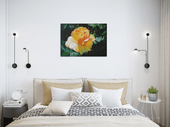 "Zuhra."   rose flower  liGHt original painting  GIFT (2018)