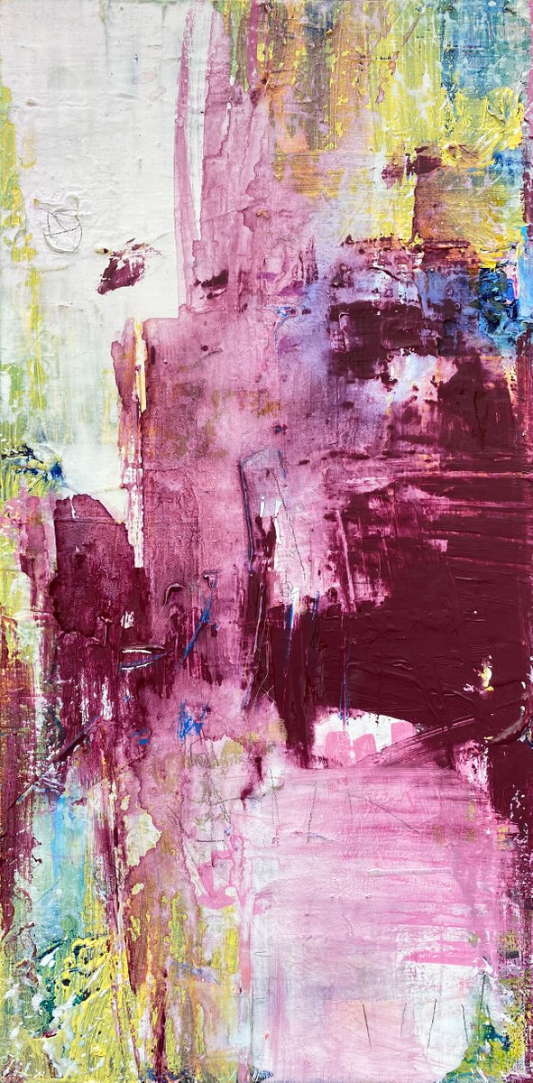 Organic Abstract Acrylic Painting By Jason Forcier, 15 X 30, Vamos, Original Artwork