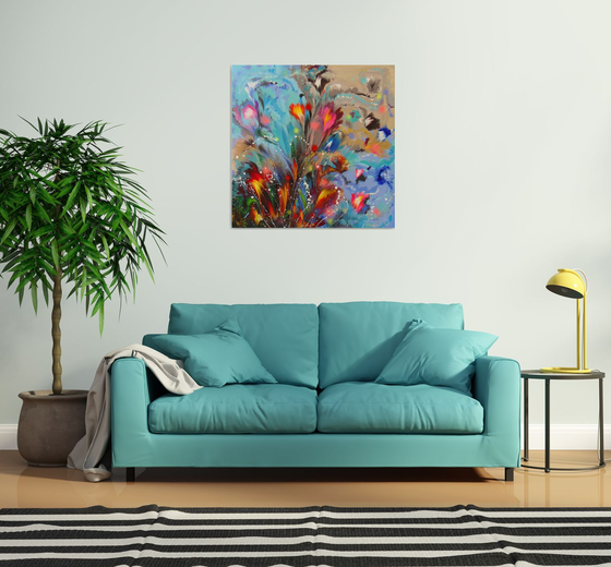 ”Blooming Spring Flowers” Large Painting
