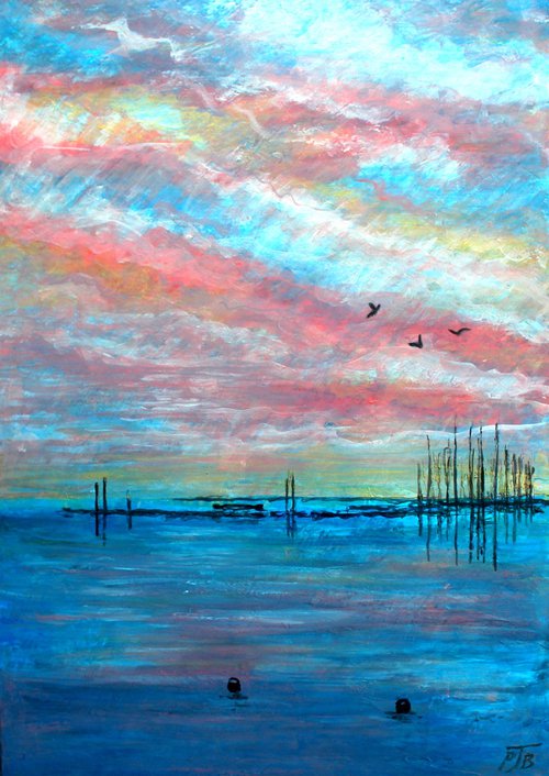Lymington Harbour Sunset II by Paul J Best