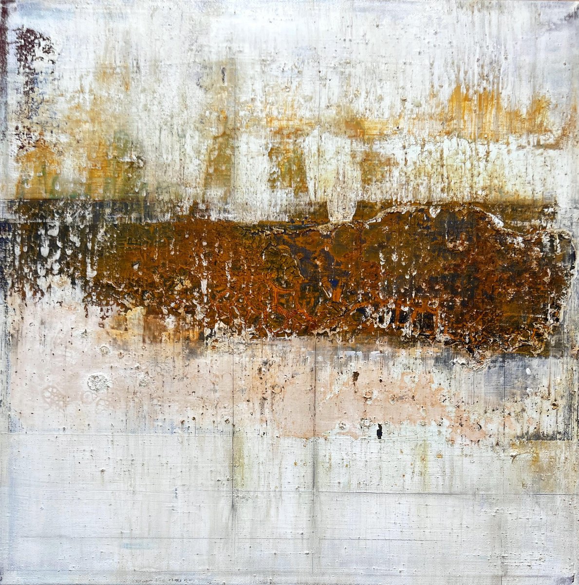 Abstract Painting By Sergio Aranda, 20 X 20", Lignes i?croulees, Original Artwork