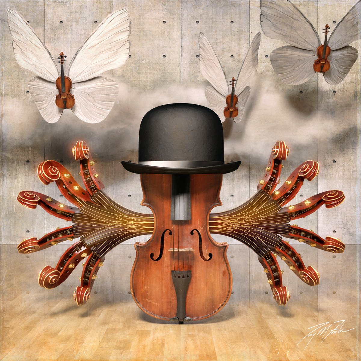 Surrealistic Giclee Print , Butterfly Man Ii By Tony Fowler, 29 X 29, Artwork For Sale On Artfinder