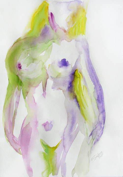 Grace II. Series of Nude Bodies Filled with the Scent of Color /  ORIGINAL PAINTING by Salana Art Gallery