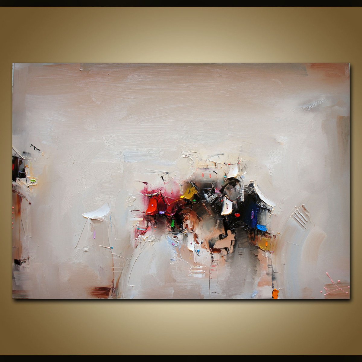 Expressive Oil Painting , The Happy Village By Stanislav Lazarov, 39 X 28, Artwork For Sale On Artfinder