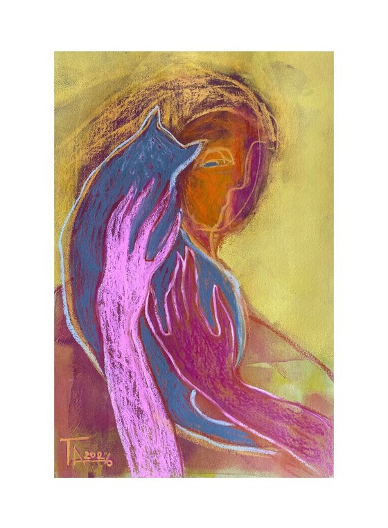 Portrait with a cat.