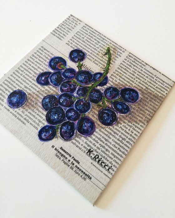 "Grapes on Newspaper"