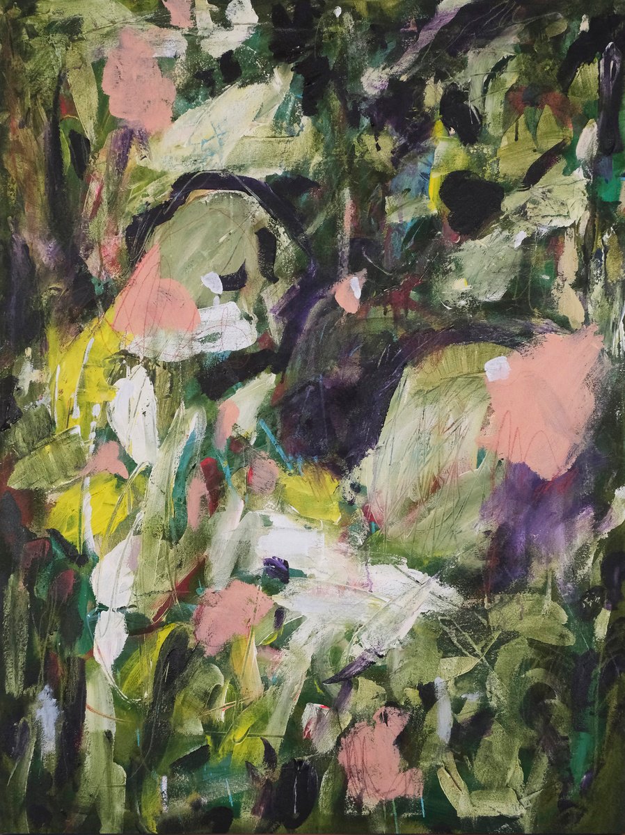 Expressive Abstract Acrylic Painting By Egle Ra, 28 X 38, Sunrise Sounds, Original Artwork